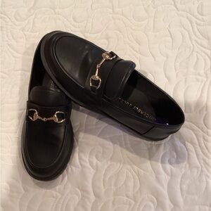 Sincerely Jules Black  Romeo Loafers with Gold Accent chunky loafer 8 1/2